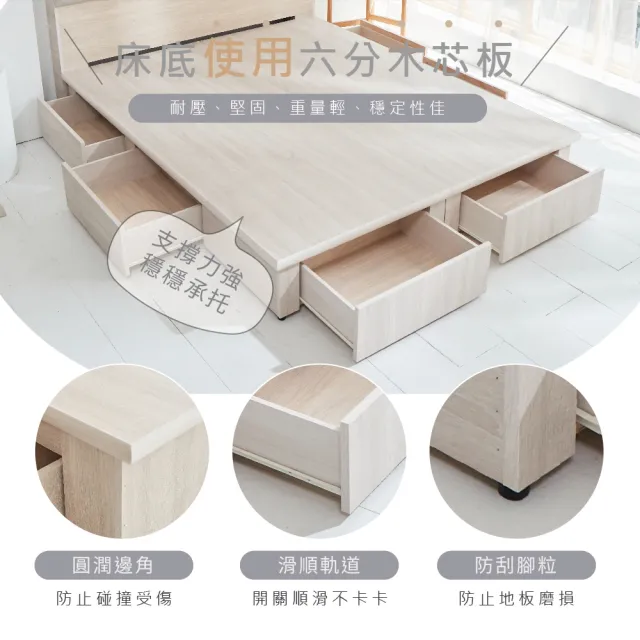 【藤原傢俬】白色戀人5件式房間組5尺雙人(床頭+新6抽木芯板床底+3x6衣櫥+2抽櫃+床墊)