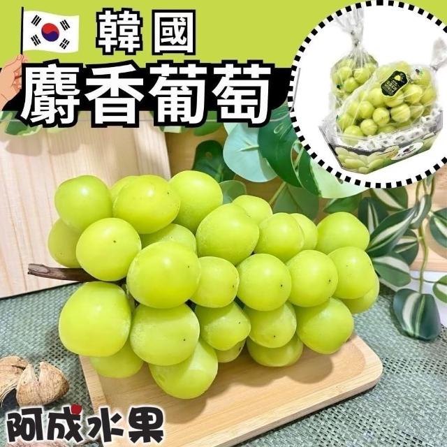 【阿成水果】韓國麝香葡萄1串/900gx1盒(果粒碩大_飽滿多汁_甜度高_冷藏配送)