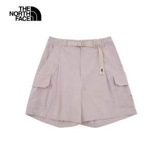 【The North Face 官方旗艦】北面女款灰色UPF防曬短褲｜8C111OA(抗UV)