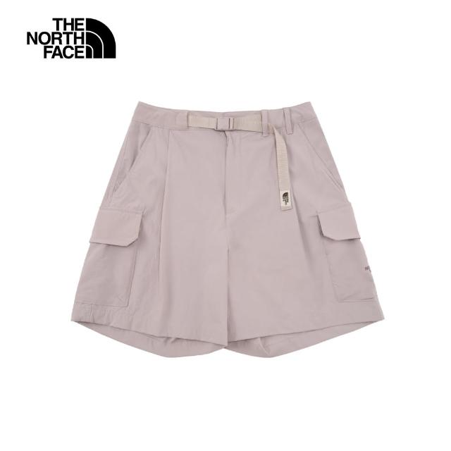 【The North Face 官方旗艦】北面女款灰色UPF防曬短褲｜8C111OA(抗UV)