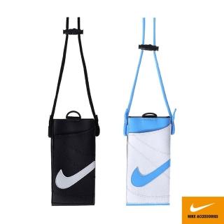 【NIKE 耐吉】手機斜揹包 N1010036091OS黑白/N1010036451OS天空藍白(可觸控透明收納層 繩帶調節扣)