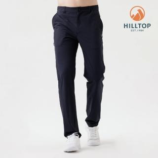 【Hilltop 山頂鳥】超潑水抗UV彈性長褲 可收納 男款 黑 ｜PS07XMG4ECA0