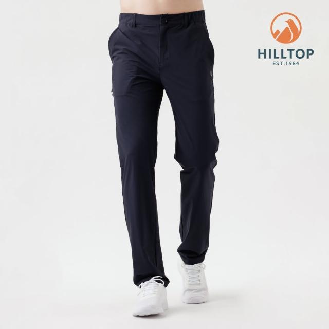 【Hilltop 山頂鳥】超潑水抗UV彈性長褲 可收納 男款 黑 ｜PS07XMG4ECA0