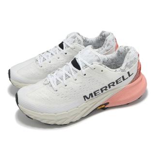 【MERRELL】越野跑鞋 Agility Peak 5 女鞋 白 粉 緩衝 抓地 戶外 運動鞋(ML068374)