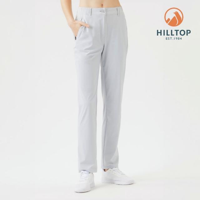 【Hilltop 山頂鳥】超潑水抗UV彈性長褲 可收納 女款 灰｜PS07XFQ7ECK0