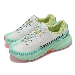 【MERRELL】越野跑鞋 Agility Peak 5 女鞋 白 綠 緩衝 抓地 戶外 運動鞋(ML068384)