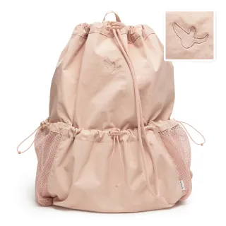 【Mark Gonzales官方旗艦】刺繡小天使尼龍束口後背包-粉紅色