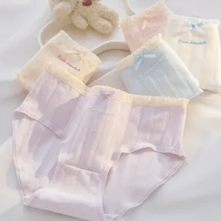 【chiao!Babe 俏寶貝】5件組 軟糯輕柔蝴蝶結少女內褲(M-XL/學生/少女/兒童/5色)