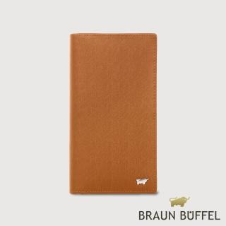 【BRAUN BUFFEL 德國小金牛】臺灣總代理 HOMME-M 17卡兩折長夾-杏仁巧克力色(BF306-301-SAL)