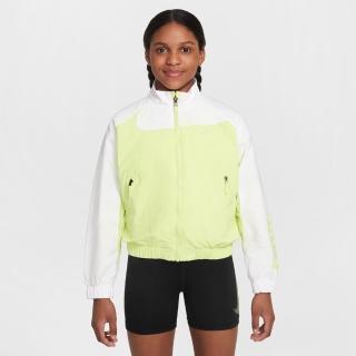 【NIKE 耐吉】外套 童裝 大童 男女童 運動外套 K NSW WOVEN FZ JKT GCEL 白青檸黃 IF0602-736