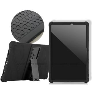 【VXTRA】三星 Galaxy Tab S10 FE 全包覆矽膠防摔支架軟套 保護套-黑(X520 X526)