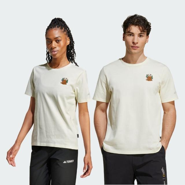 【adidas 愛迪達】短袖上衣 男 女 中性 亞規 X U POLYGIENE T 米白 KA3283