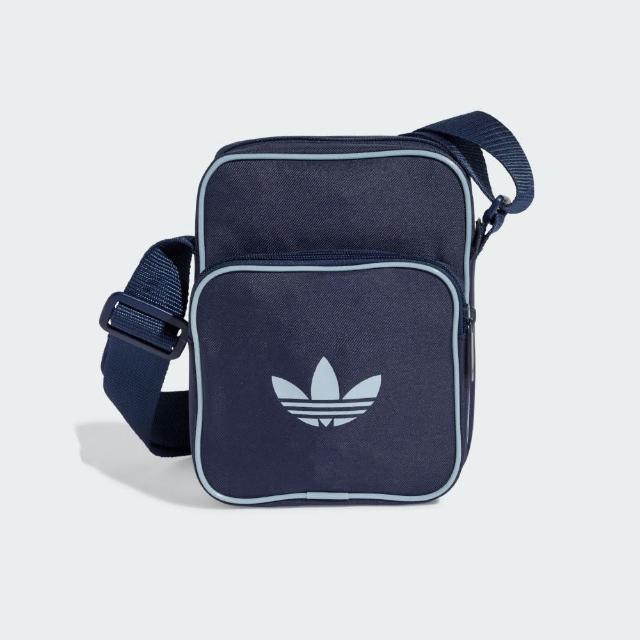 【adidas 愛迪達】側背包 斜背包 小包 運動小包 隨身小包 三葉草 ADICOLOR SIB 藍 JD5544