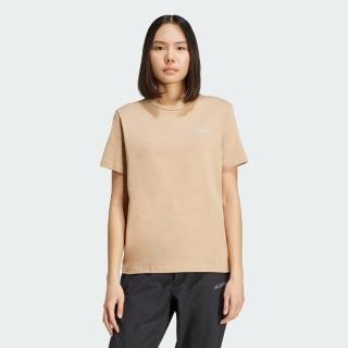 【adidas 愛迪達】短袖上衣 女 亞規 MT W POLYGENE T 淺橘 JI8322