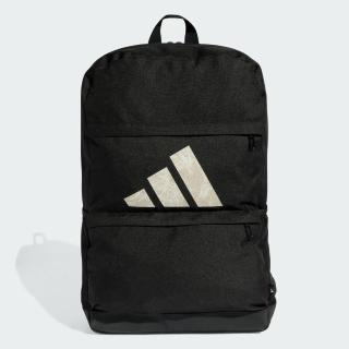 【adidas 愛迪達】後揹包 運動包 書包 旅行包 大容量 雙層 MOTION LOGO 黑 IS7038