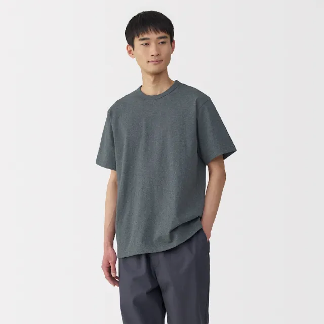 【MUJI 無印良品】男水洗粗織圓領短袖T恤(共7色)