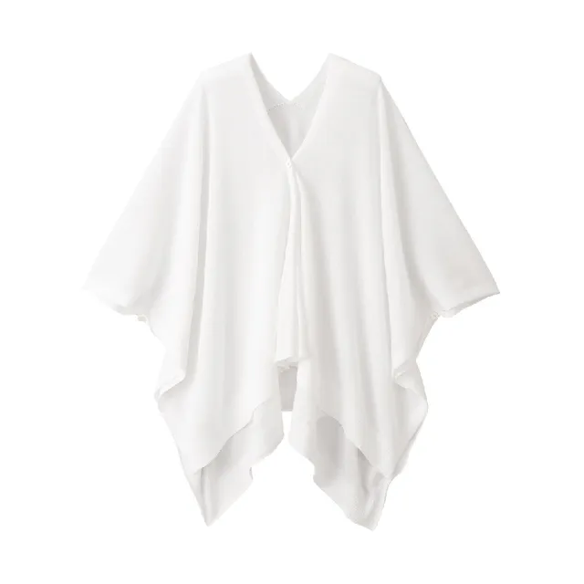 【MUJI 無印良品】棉強撚附扣短外套式披肩(共6色)