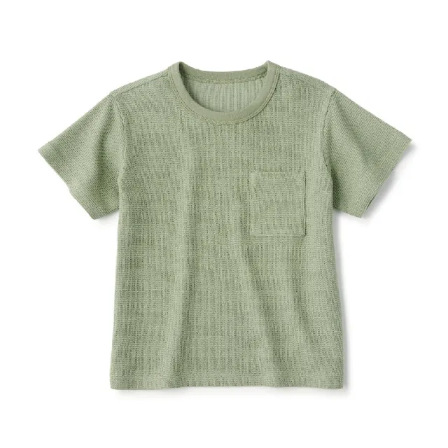 【MUJI 無印良品】兒童鬆餅紋圓領短袖T恤(共6色)
