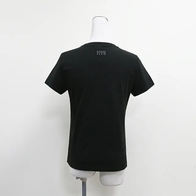 【KENZO】KENZO HAPPY TIGER快樂老虎LOGO純棉短袖T恤(女款/黑)