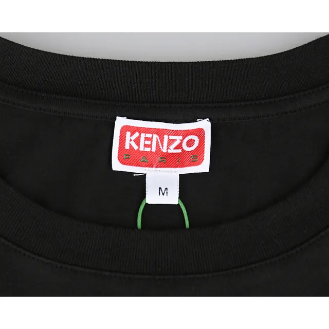 【KENZO】KENZO HAPPY TIGER快樂老虎LOGO純棉短袖T恤(女款/黑)