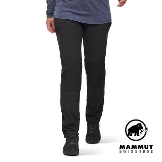 【Mammut 長毛象官方直營】Runbold Guide SO Pants W 防風防潑水健行軟殼長褲 黑色 女款 #1021-01470