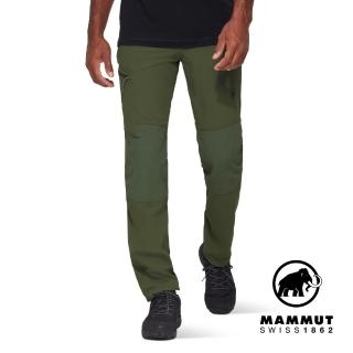 【Mammut 長毛象官方直營】Runbold Guide SO Pants Men 防風防潑水健行軟殼長褲 深沼澤綠 男款 #1021-01460