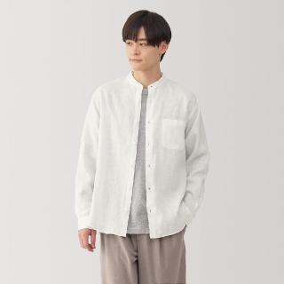 【MUJI 無印良品】男亞麻水洗立領長袖襯衫(共5色)