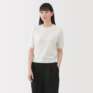 【MUJI 無印良品】女棉混強撚五分袖針織衫(共4色)