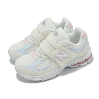 【NEW BALANCE】休閒鞋 2002R 中童 寬楦 米白 粉 魔鬼氈 小朋友 經典 千禧跑鞋 NB(PV2002KF-W)