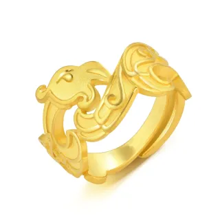【點睛品】龍鳳鐲系列-鳳 黃金戒指_計價黃金
