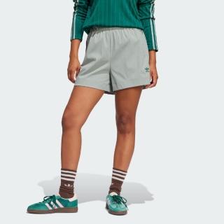 【adidas 愛迪達】短褲 女 運動褲 三葉草 亞規 ESS S SHORTS 灰綠 JD1507