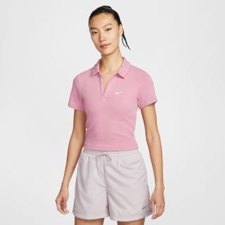 【NIKE 耐吉】短袖上衣 女 POLO衫 短版 AS W NSW ESSNTL SS POLO CRP TO 粉 DV7885-699