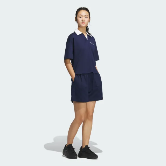 【adidas 愛迪達】短褲 女 運動褲 亞規 VER KN SHORTS 藍 JZ5847(L5053)