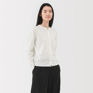 【MUJI 無印良品】女棉混強撚圓領開襟衫(共7色)
