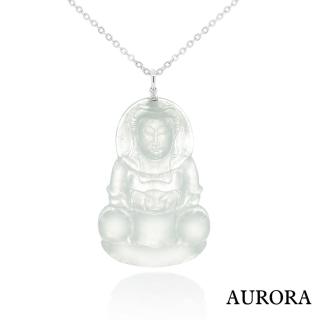【AURORA 歐羅拉】平安天然翡翠觀音18K金掛墜