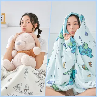 【格蕾寢飾】迪士尼正版授權 眠綿冰涼被枕頭組(怪獸電力公司/小熊維尼/La Belle/玻尿酸涼被150*195公分)