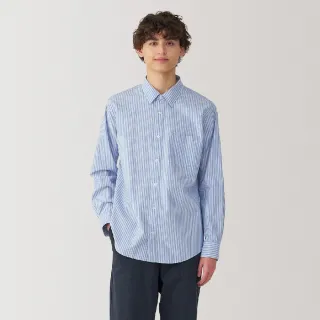 【MUJI 無印良品】男水洗平織布長袖襯衫(共7色)
