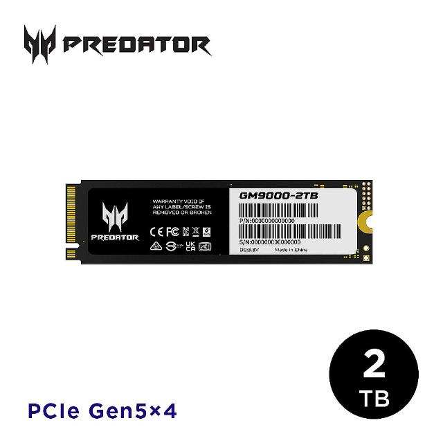 【Acer 宏碁】Predator GM9000 2TB M.2 PCIe Gen5 ssd固態硬碟 5年保固(最高讀取14000MB/s)