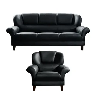 【IHouse】長野 經典傳奇加厚款半牛皮沙發組-1+3人坐