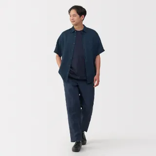 【MUJI 無印良品】男亞麻水洗短袖襯衫(共4色)