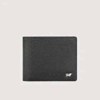 【BRAUN BUFFEL 德國小金牛】山 4卡零錢袋皮夾-黑色(BF398-315-BK) 錢包送禮推薦