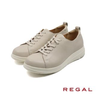【NAGASHIRO永城皮鞋】REGAL日本原廠可調式緩衝軟墊增高皮質休閒鞋 象牙白(HC66-IV)