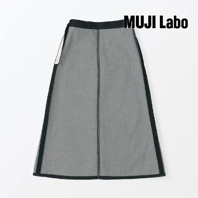 【MUJI 無印良品】MUJI Labo女和紙混丹寧裙