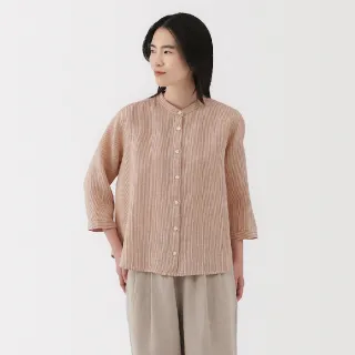 【MUJI 無印良品】女亞麻水洗七分袖套衫(共4色)