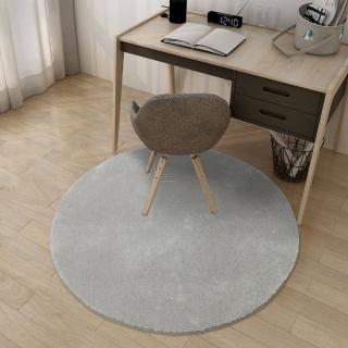 【範登伯格】比利時厚磅抗壓素面圓形地毯-93淺灰(100cm)