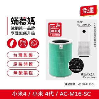【Mitewithmom 著媽】濾網(適用 Xiaomi 小米 空氣淨化器4代 小米4 AC-M16-SC 空氣清淨機 含RFID晶片)