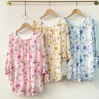 【MYDRESS】優雅雪紡植物印花上衣