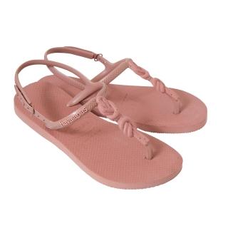 【havaianas 哈瓦仕】TWIST PLUS系列 番紅花粉 型號：00039(巴西集品 人字拖 夾腳拖 女鞋 T字涼鞋)