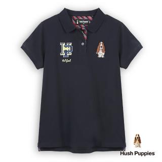 【Hush Puppies】女裝 POLO衫 精緻HP品牌刺繡狗短袖POLO衫(丈青 / 53201101)
