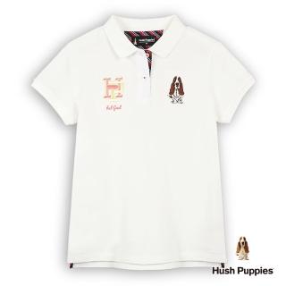 【Hush Puppies】女裝 POLO衫 精緻HP品牌刺繡狗短袖POLO衫(白色 / 53201101)